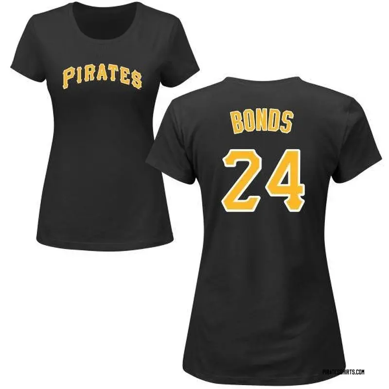 Barry Bonds Pittsburgh Pirates Women's Black Roster Name & Number T-Shirt 