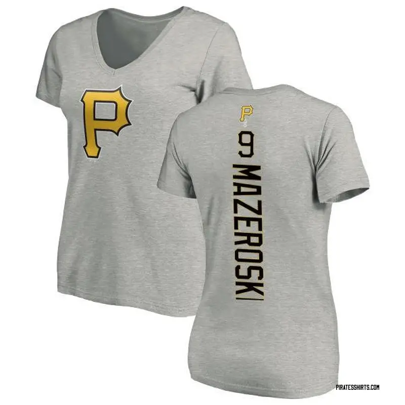 Bill Mazeroski Pittsburgh Pirates Women's Backer Slim Fit T-Shirt - Ash