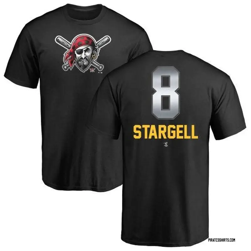 Willie Stargell Pittsburgh Pirates Men's Black Midnight Mascot T-Shirt 